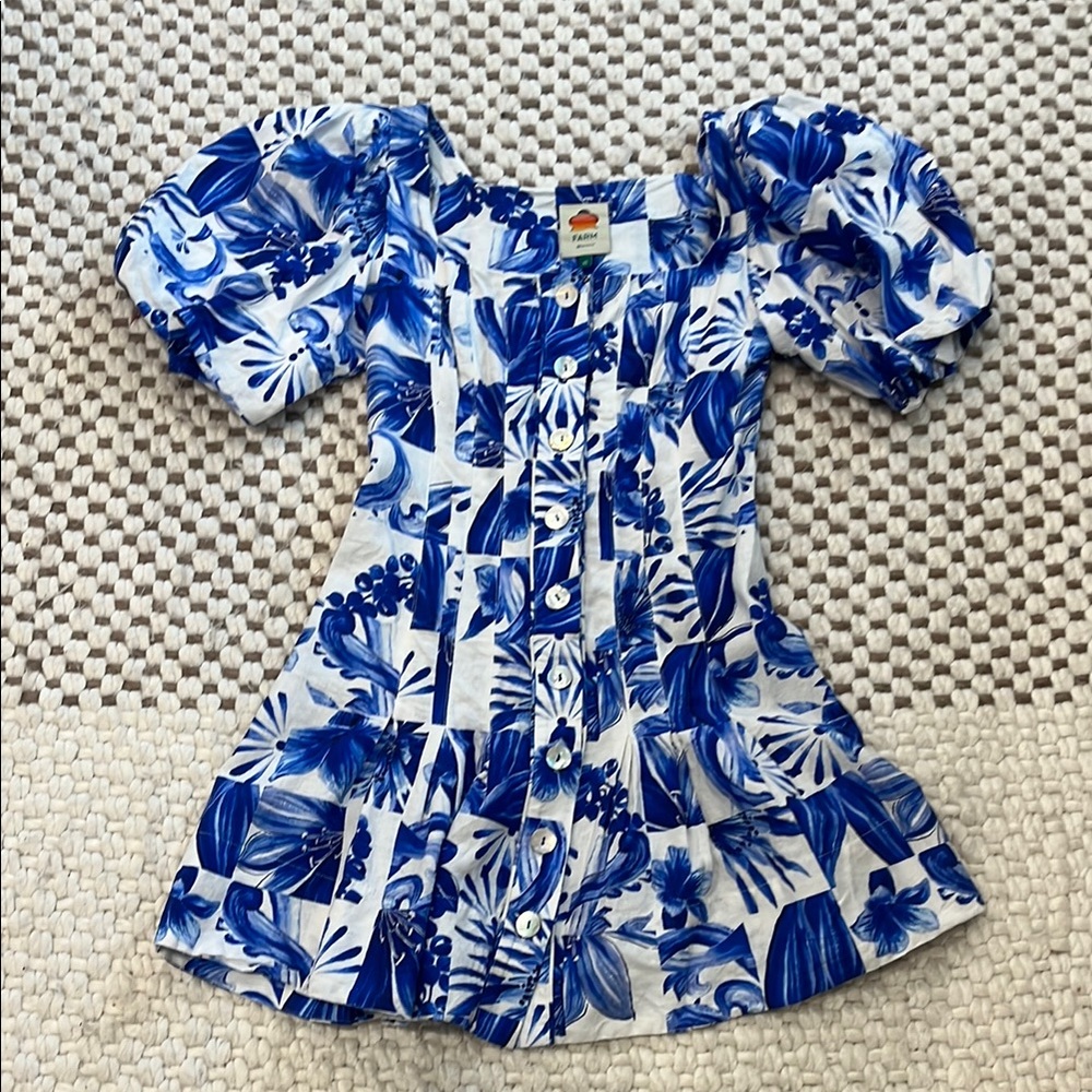 FARM Rio blue floral dress - Picture 8 of 9